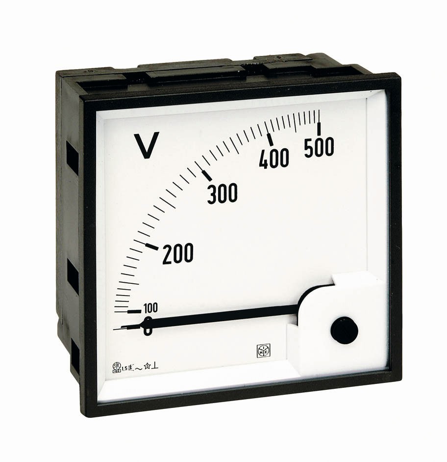 IME RQ96E Single Phase Analogue Voltmeter for Alternating Voltage, 96x96mm,  Scale length 90°