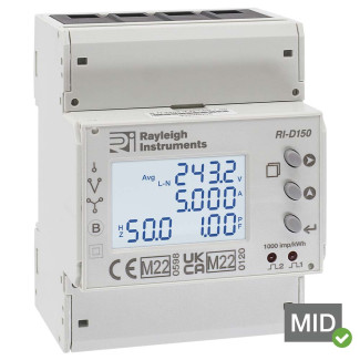 Rayleigh Instruments RI-D150 Multifunction Energy Meter - MID Certified